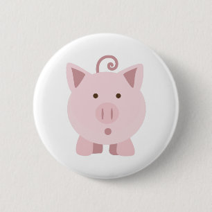 Niedliches überraschtes Schwein Button