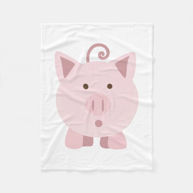 Niedliches überraschtes Schwein Fleecedecke (Vorderseite)