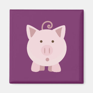 Niedliches überraschtes Schwein Magnet