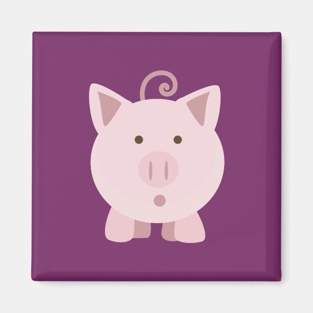 Niedliches überraschtes Schwein Magnet (Vorne)