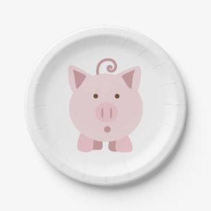 Niedliches überraschtes Schwein Pappteller