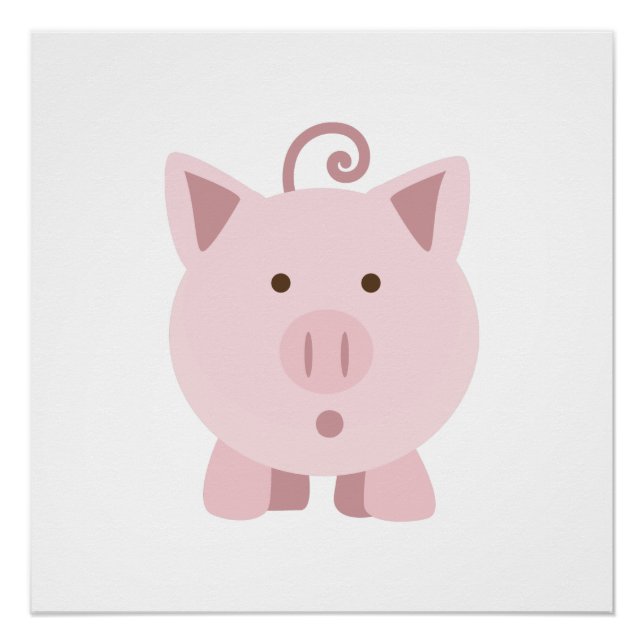 Niedliches überraschtes Schwein Poster (Vorderseite)