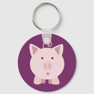 Niedliches überraschtes Schwein Schlüsselanhänger