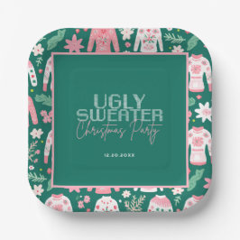 Niedliches Ugly Sweater Party Pappteller