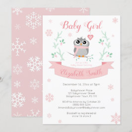 Niedliches Uhbaby im Winter Babydusche Einladung