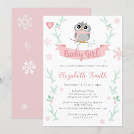 Niedliches Uhbaby im Winter Babydusche Einladung