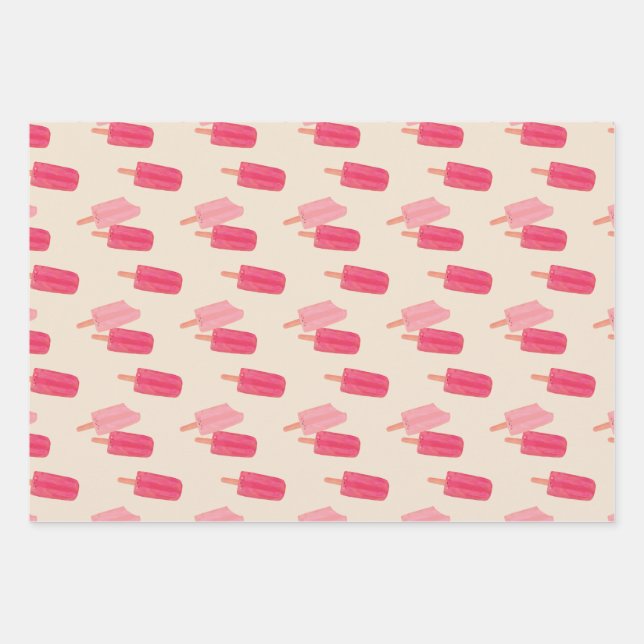 Niedliches Umschlagpapier Flachblatt Set 3 Geschenkpapier Set (Vorderseite)