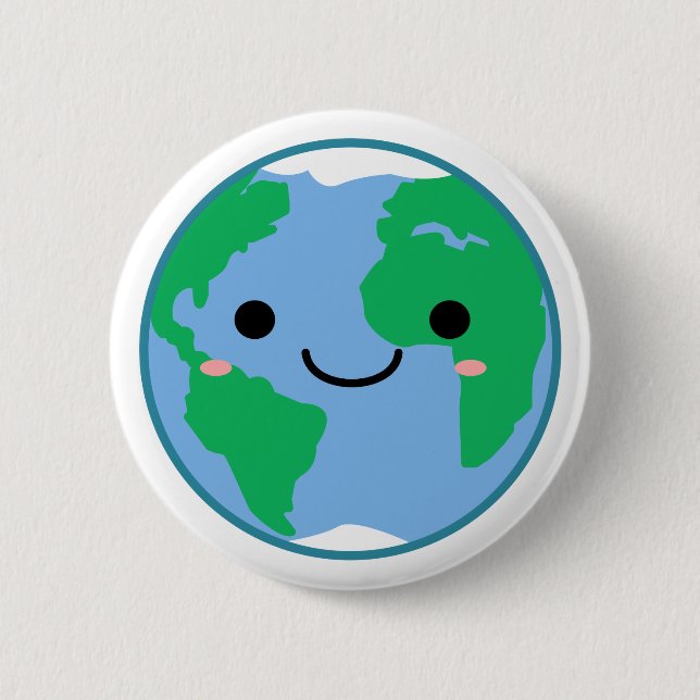 Niedliches Umweltbewusstsein für den Klimawandel Button (Vorderseite)
