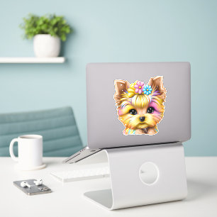 Niedliches und Adorable Baby Yorkie Aufkleber