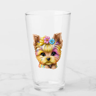 Niedliches und Adorable Baby Yorkie Glas