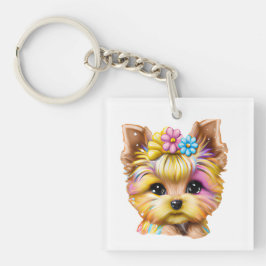 Niedliches und Adorable Baby Yorkie Schlüsselanhänger