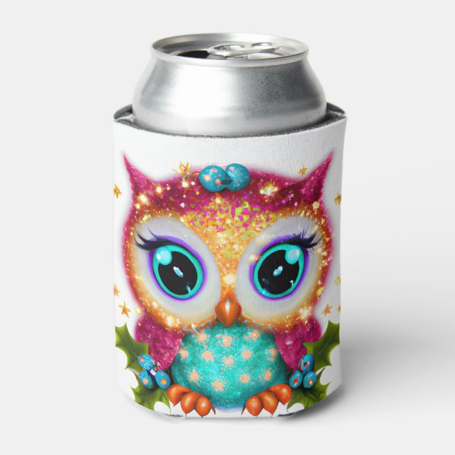 Niedliches und Adorable Kawaii Baby Owl Dosenkühler (Kanne Vorderseite)