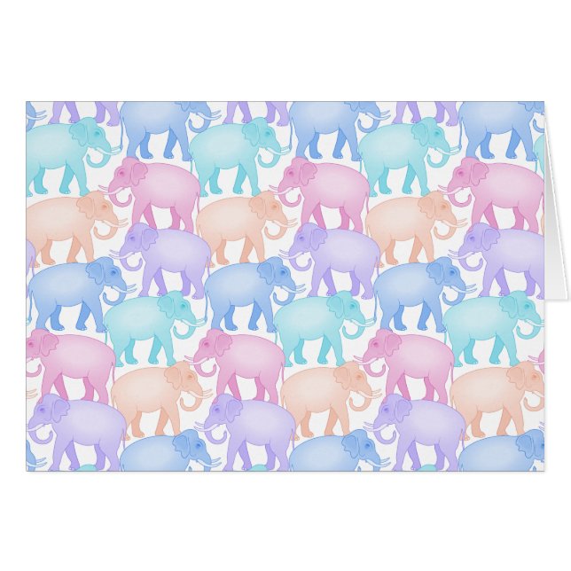 Niedliches und buntes Pastellelefant-Muster (Vorderseite (Horizontal))