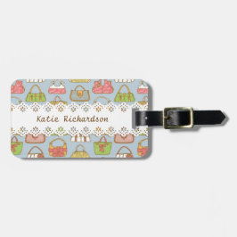 Niedliches und buntes Taschen-Illustrations-Muster Gepäckanhänger