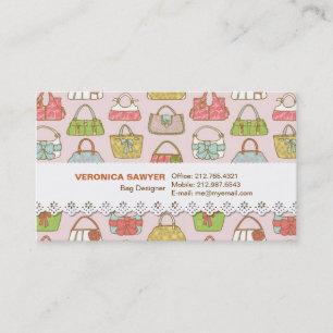 Niedliches und buntes Taschen-Illustrations-Muster Visitenkarte