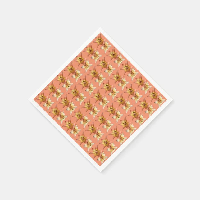 Niedliches und elegantes Lily Blume Foto Serviette (Ecke)