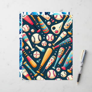 Niedliches und farbiges Baseball-Scrapbook