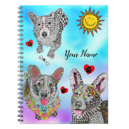 Niedliches und farbiges Corgi Spiral Notebook Notizblock