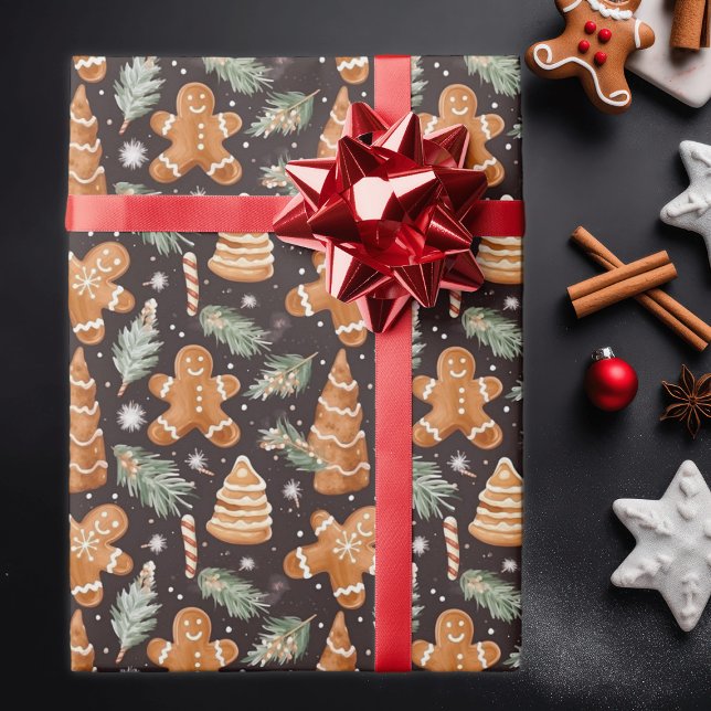 Niedliches und festes Lebkuchen Weihnachten Geschenkpapier (Von Creator hochgeladen)
