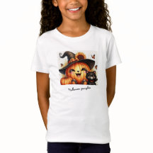 Niedliches und festliches Halloween-T-Shirt für Ki