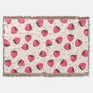 Niedliches und Girly rosa Erdbeermuster Decke