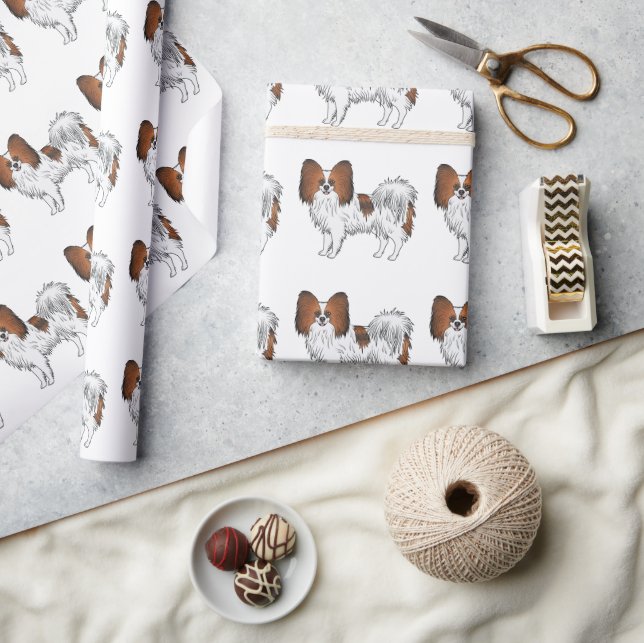 Niedliches und glückliches Hundeschema Geschenkpapier (Kunsthandwerk)