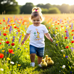 Niedliches und kurioses Duckling Zeichnend Baby T-shirt