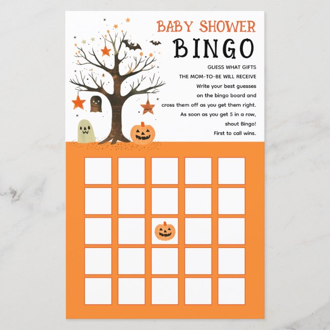 Niedliches und leckeres Halloween Baby Shower Bing (Vorderseite)