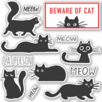 Niedliches und lustiges Black Kitty Cats Vinyl Sti