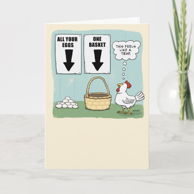 Niedliches und lustiges Huhn und Eier Geburtstag Karte (Vorderseite)
