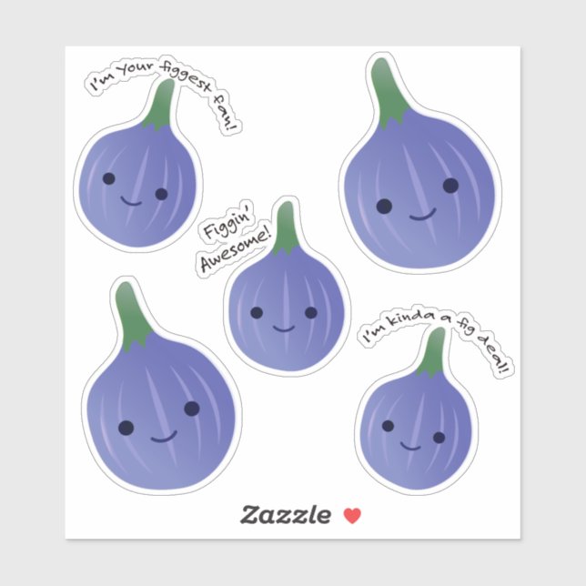 Niedliches und lustiges Kawaii Figs Sticker Set (Blatt)