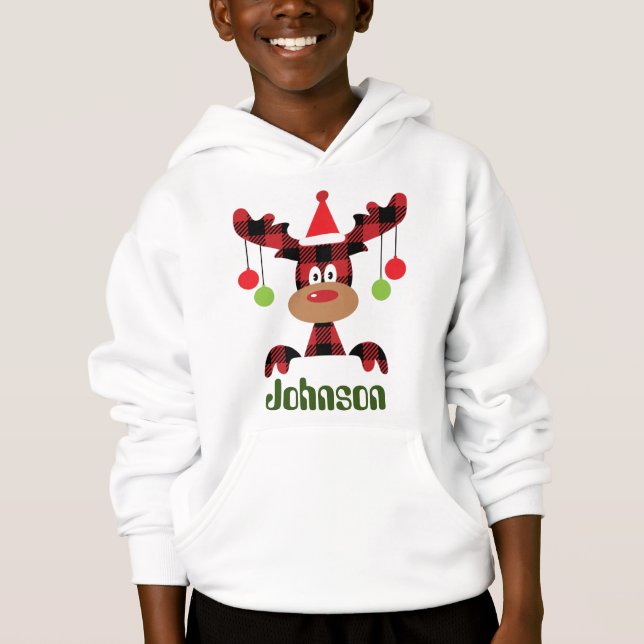 Niedliches und lustiges Weihnachtsthema der Roten  Hoodie (Vorderseite)