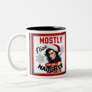 Niedliches und manchmal undurchsichtiges Retro Chr Zweifarbige Tasse