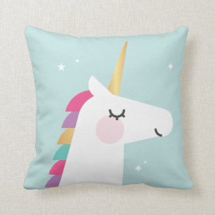 Niedliches und modernes Regenbogen Unicorn Kissen
