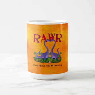 Niedliches und romantisches Dinos - Rawr Kaffeetasse