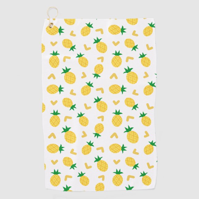 Niedliches und sonniges Ananas-Muster Golfhandtuch (Vorderseite)
