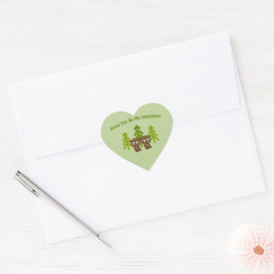 Niedliches und sonniges Holz, du bist mein Valenti Herz-Aufkleber
