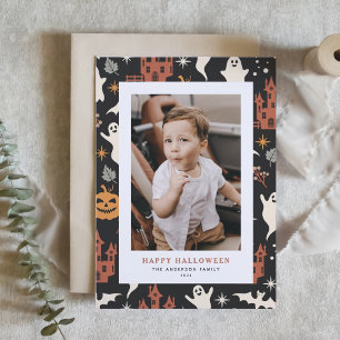 Niedliches und spöttisches Muster Happy Halloween  Feiertagskarte