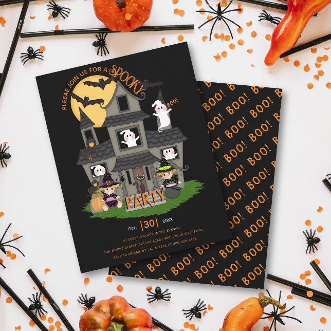 Niedliches und sprichwörtliches Spuk Halloween-Par Einladung (Von Creator hochgeladen)