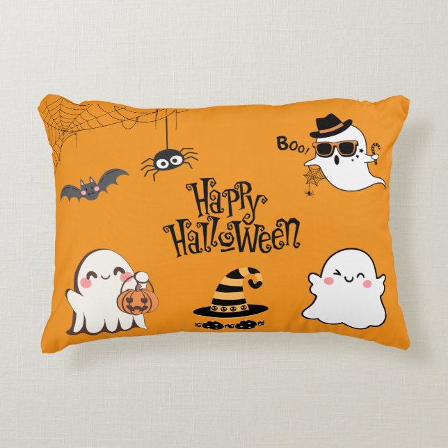 Niedliches und unheimlich Halloween Dekokissen (Vorderseite)