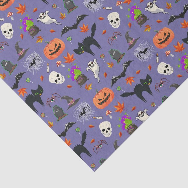 Niedliches und unheimlich Halloween-Muster Seidenpapier (Ausschnitt)