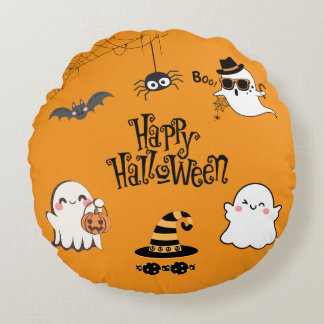 Niedliches und unheimlich Halloween Rundes Kissen