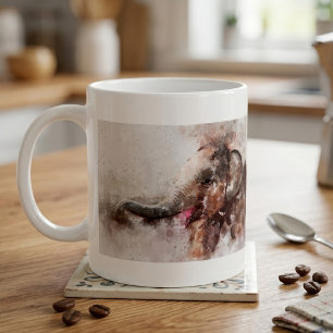 Niedliches und verspieltens Baby-Asiatischer-Elefa Kaffeetasse