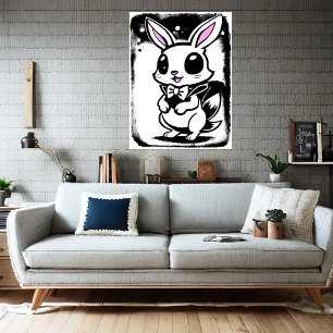 Niedliches und zauberhaftes Kaninchen   Art der AI Poster
