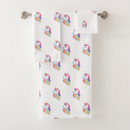 Niedliches Unicorn Baby Badhandtuch Set
