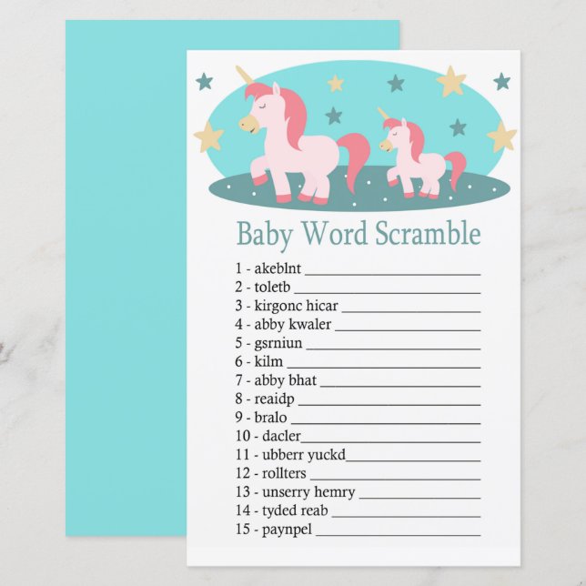 Niedliches Unicorn Baby Wortspiel (Vorne/Hinten)