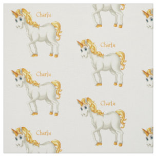 Niedliches Unicorn-Namegewebe Stoff