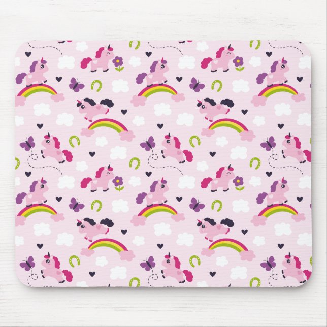 Niedliches Unicorns-Muster Mousepad (Vorne)