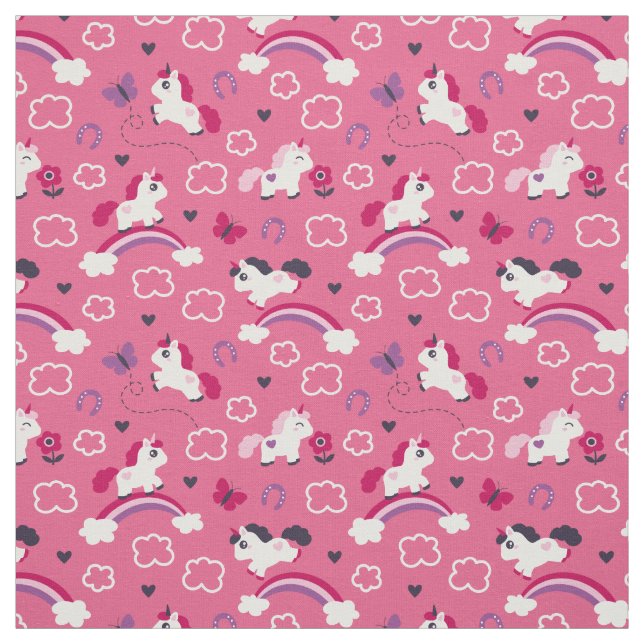 Niedliches Unicorns-Muster Stoff (Muster)