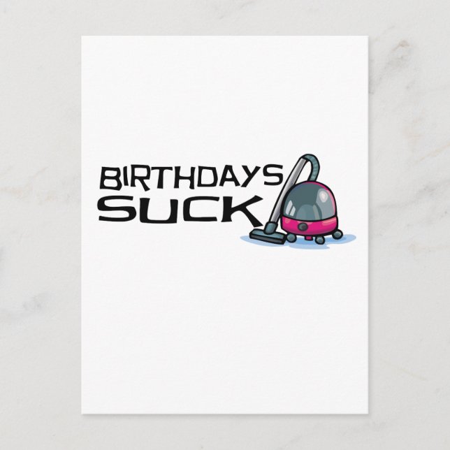 Niedliches Vakuum "Birthdays Sind zum Kotzen" Postkarte (Vorderseite)